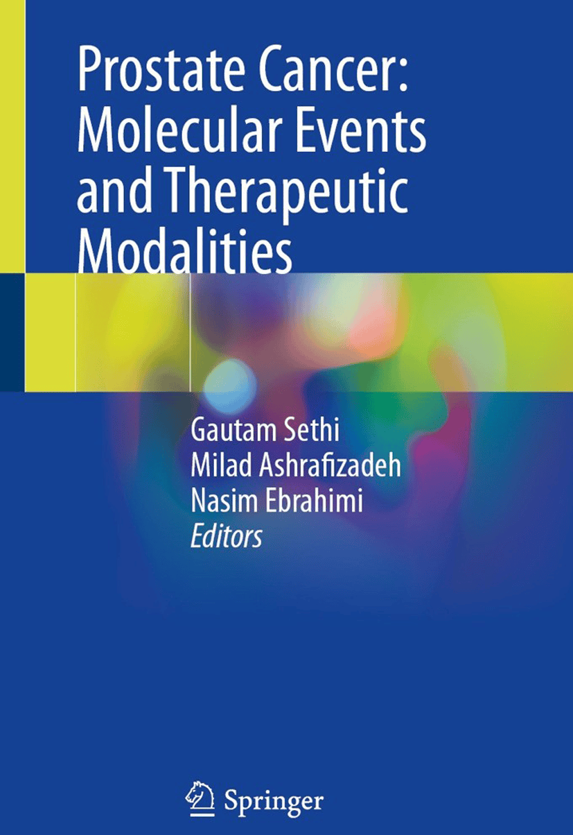 Book cover on prostate cancer molecular events and therapies by Gautam Sethi and team.