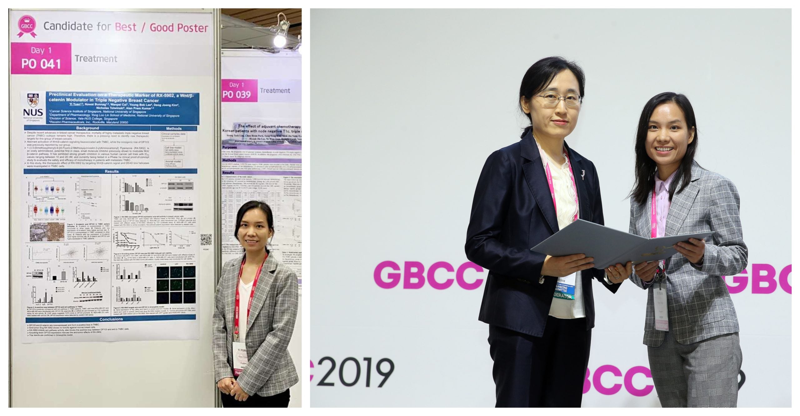 Winner of Good Poster Award at the Global Breast Cancer Conference 2019