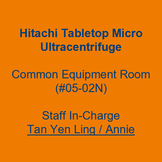 Label - Hitachi Micro Ultracentrifuge
