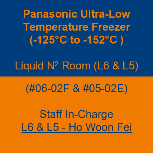 Label - Panasonic Ultra-Low Temperature Freezer