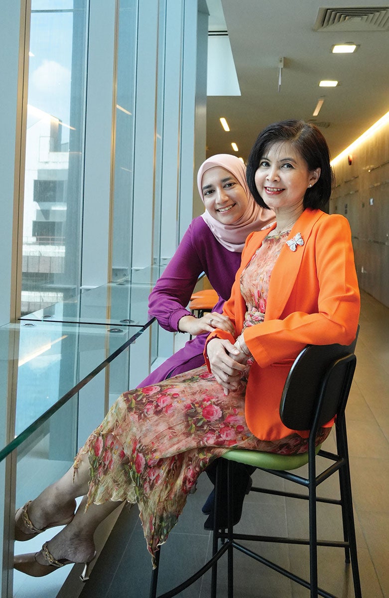 Lubna (left) and Dr Yobas (right).