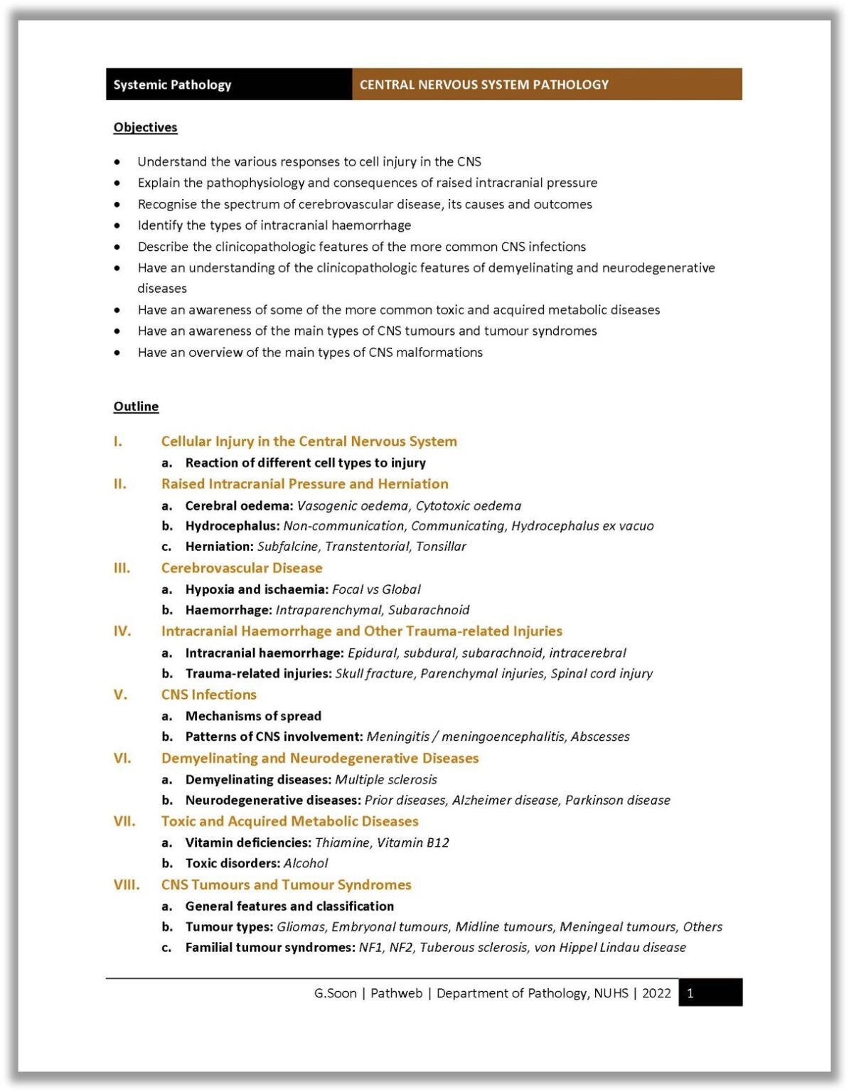 Central Nervous System Pathology Study Notes – NUS Pathweb :: NUS Pathweb
