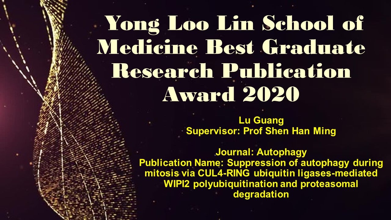 2020 Yong Loo Lin School of Medicine Best Graduate Publication Award