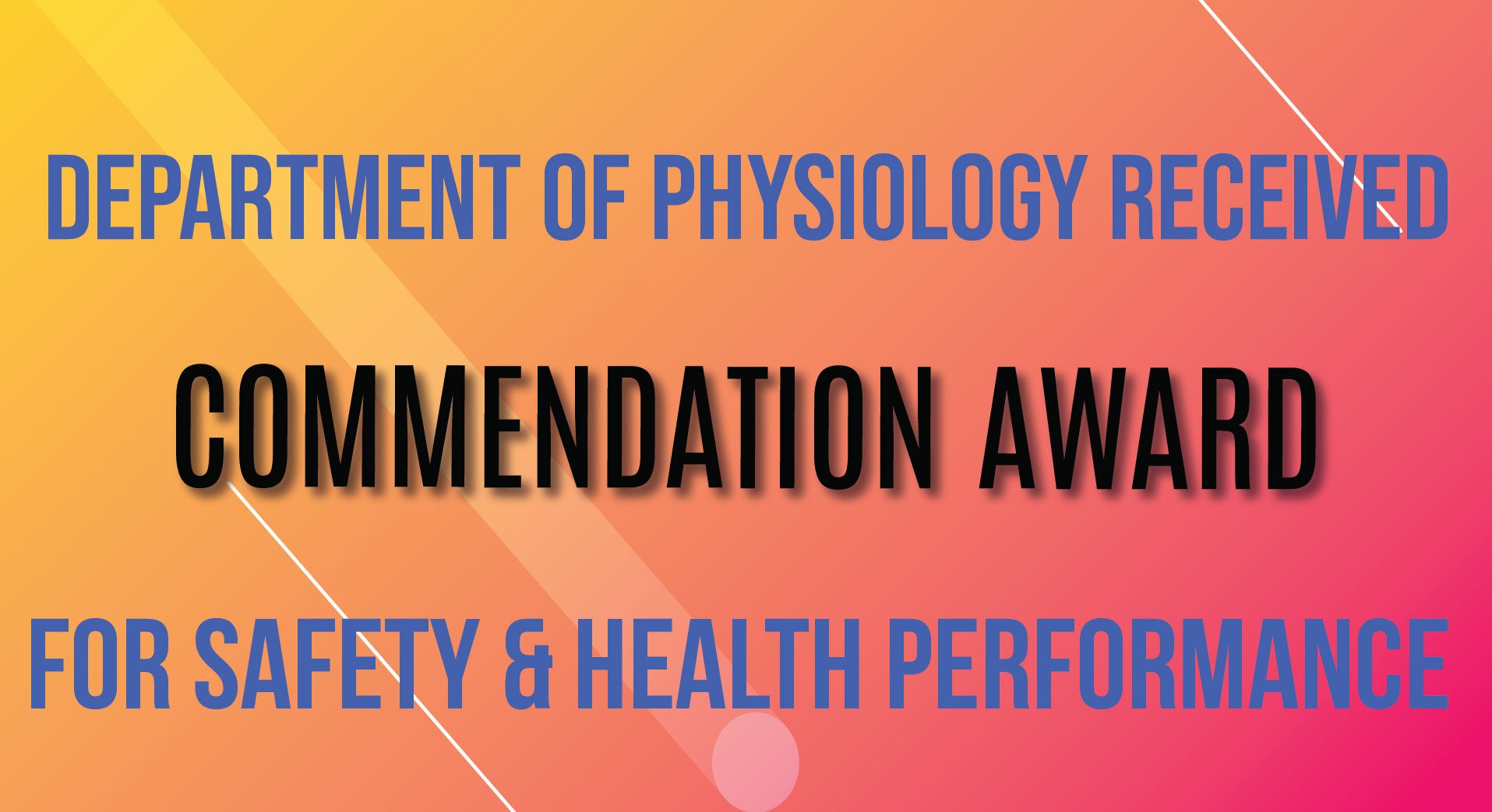 Commendation Award for Health and Safety Performance at NUSSHA 2020