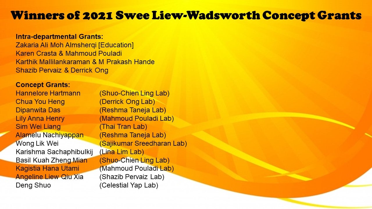 2021 Swee Liew-Wadsworth Grants