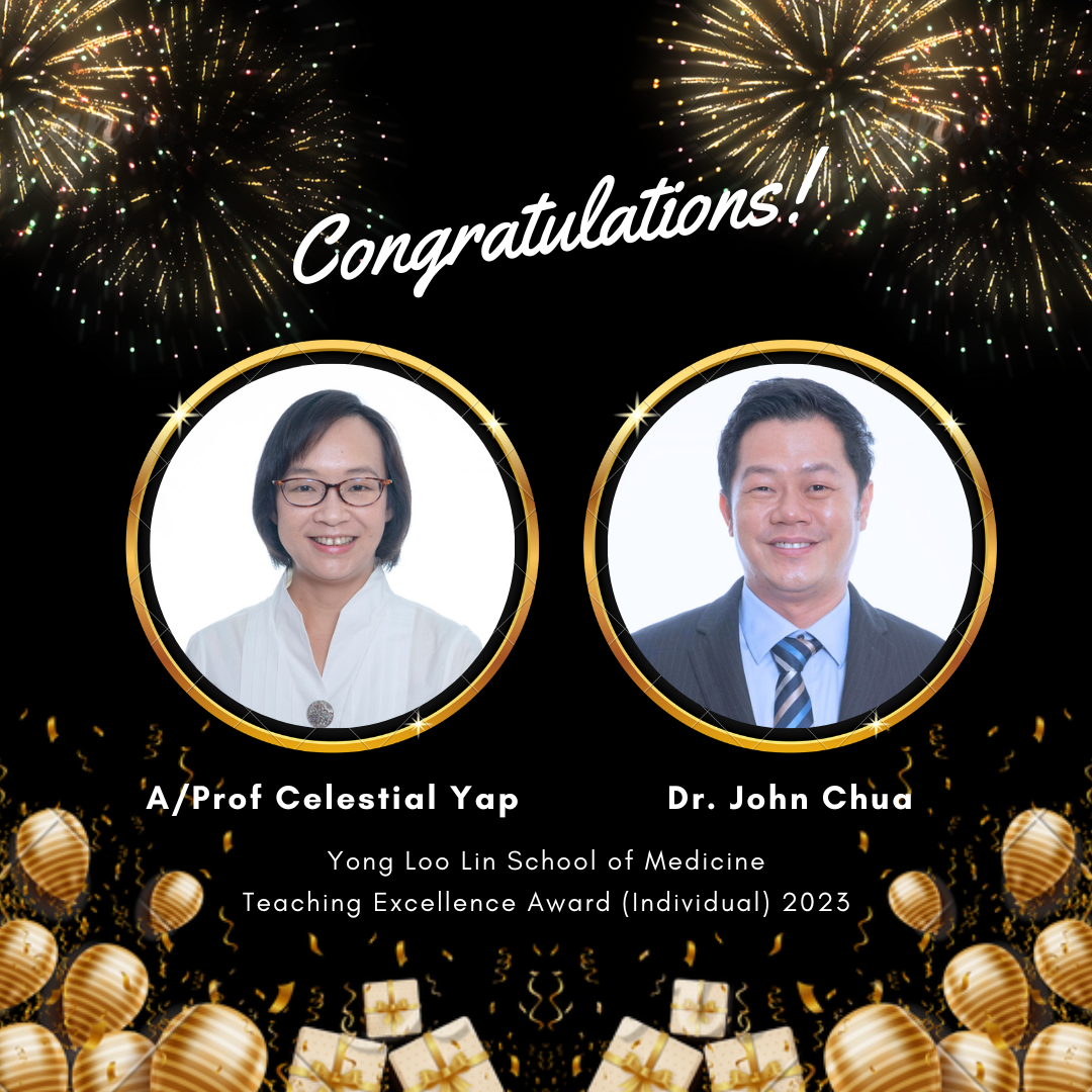 Congratulations to the recipients of the 2023 Yong Loo Lin School of Medicine Teaching Excellence Award (Individual)!