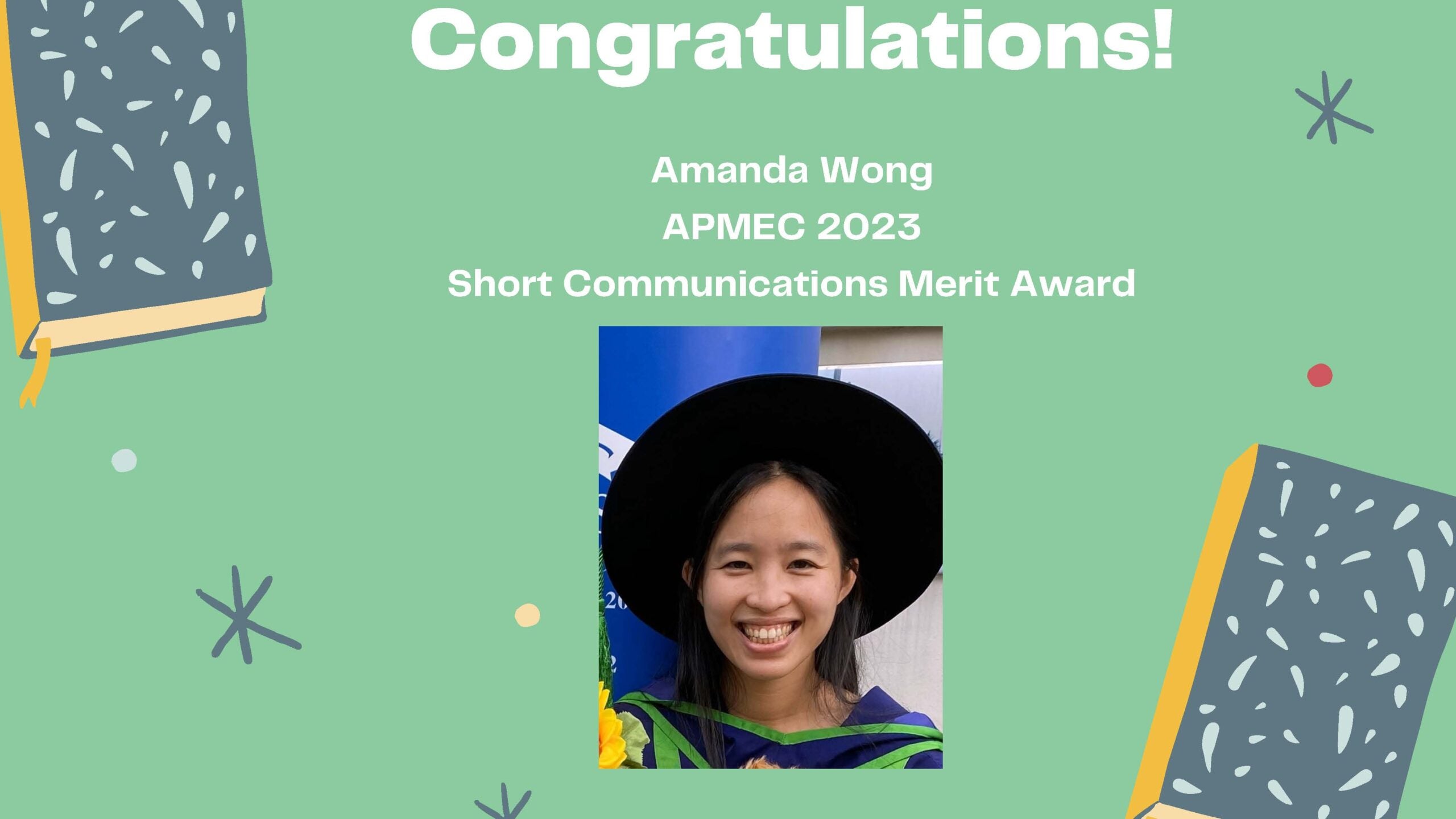 Amanda Wong awarded APMEC 2023 Short Communications Merit Award