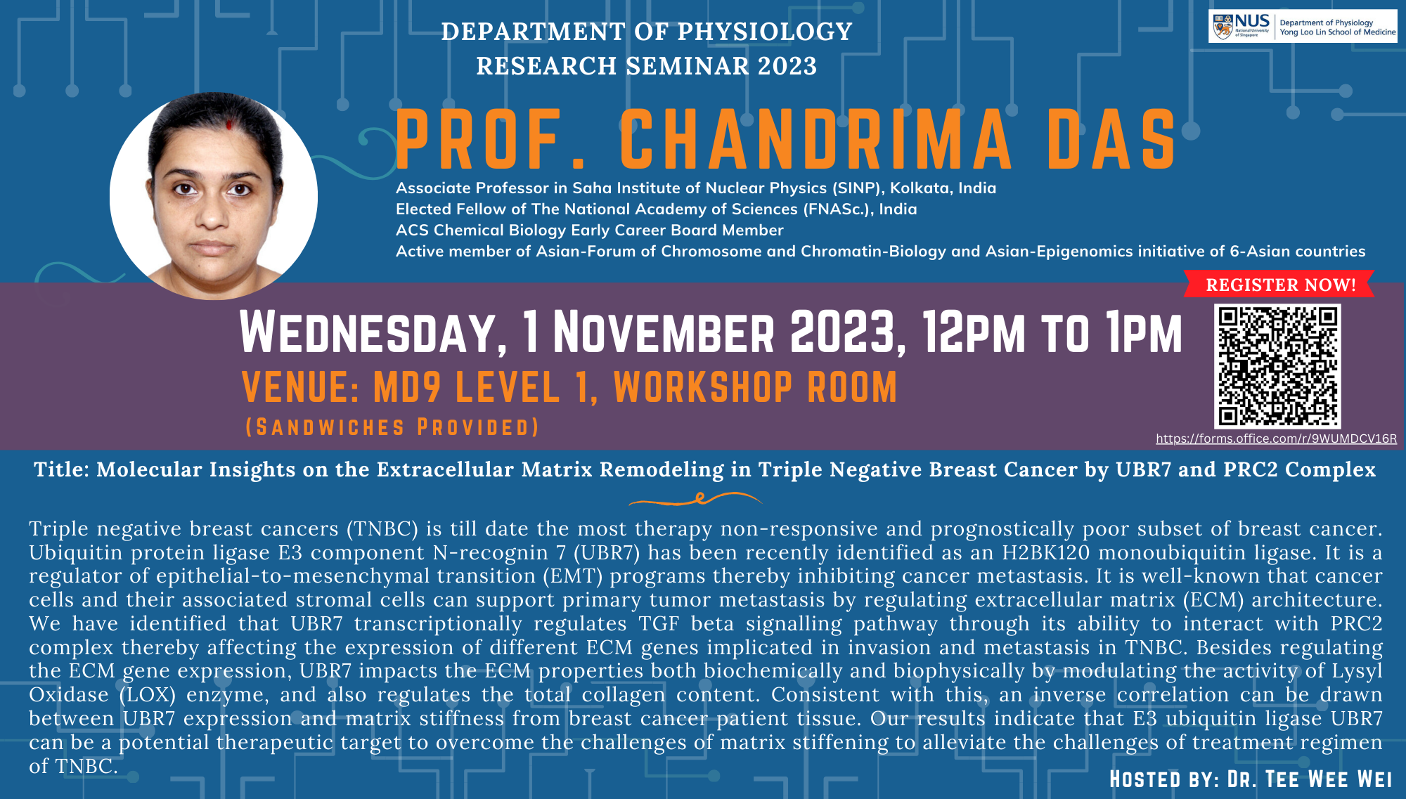 Physiology Research Seminar 1 November 2023