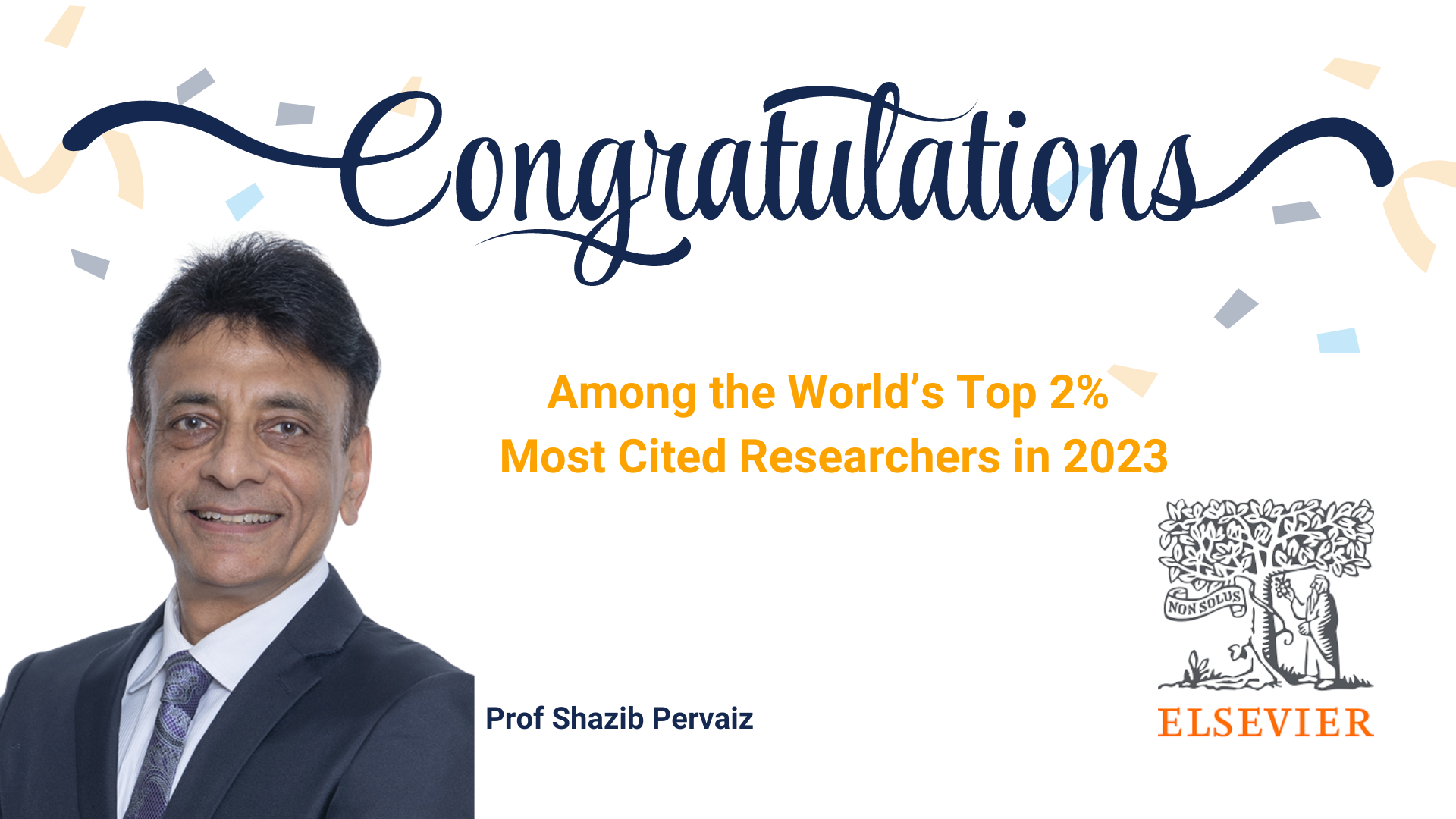 Prof Shazib Pervaiz among the world’s top 2% most cited researchers in 2023