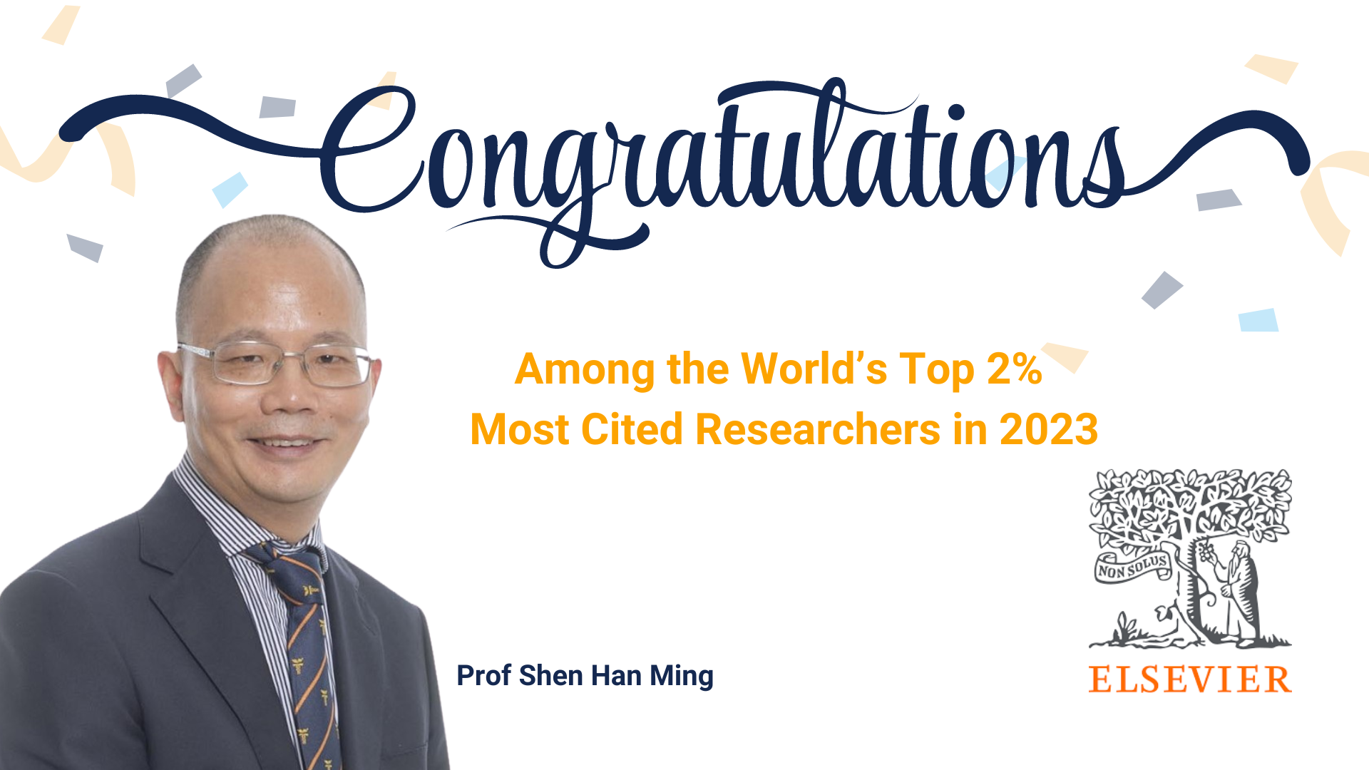 Prof Shen Han Ming among the world’s top 2% most cited researchers in 2023