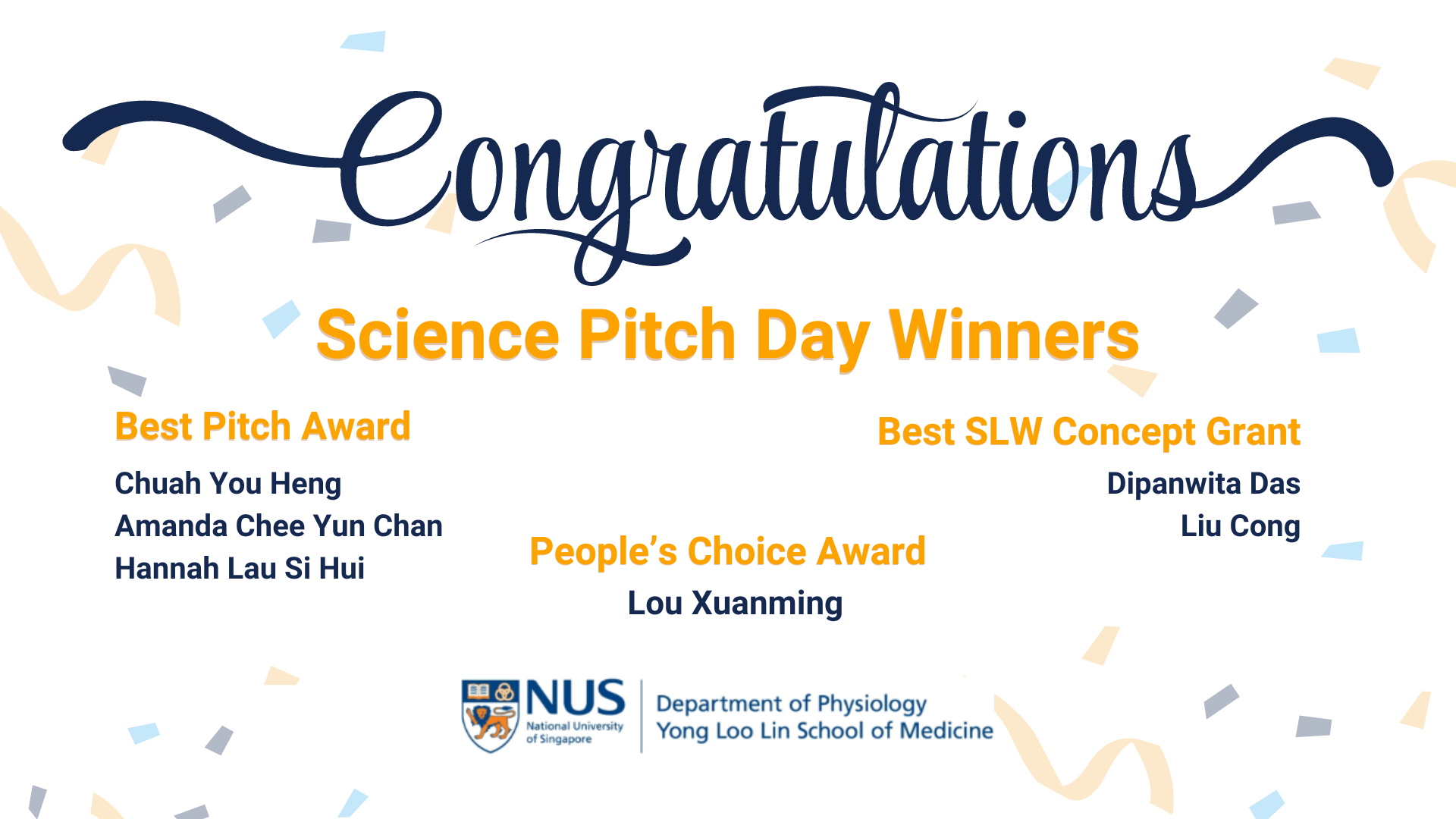 Congratulations to the winners of Science Pitch Day 2024!