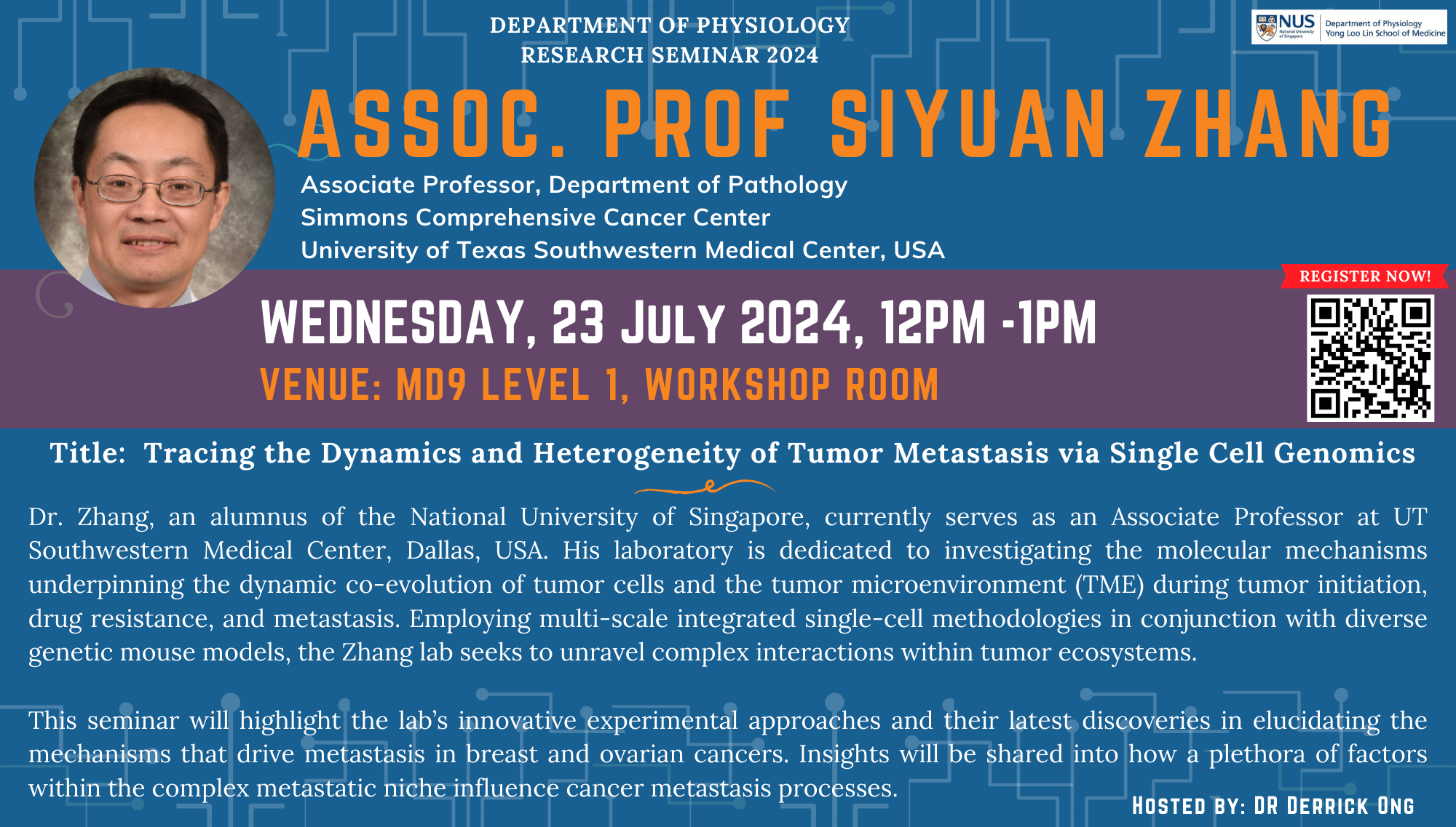 Physiology Research Seminar 23 July 2024