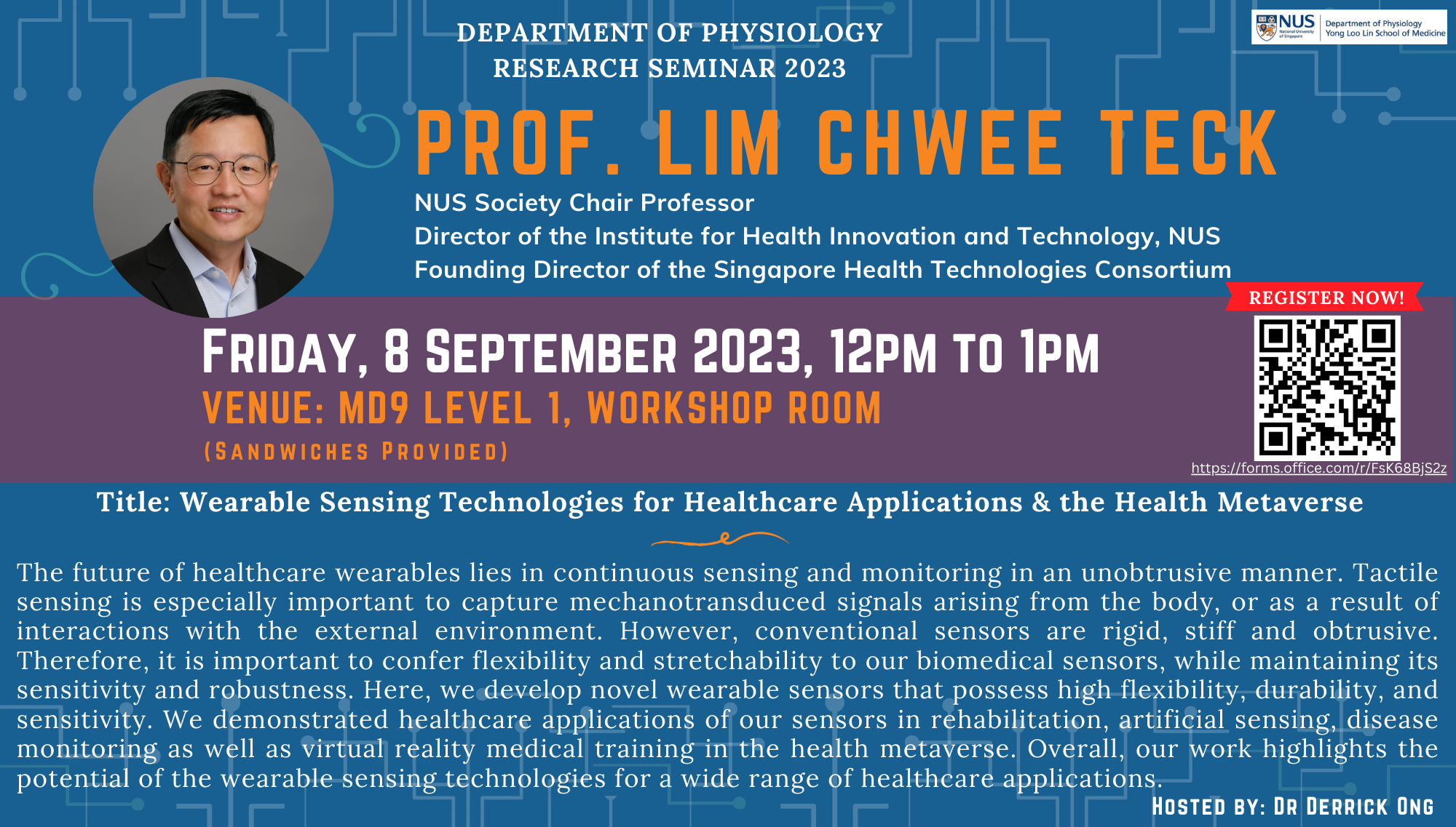 Physiology Research Seminar 8 September 2023