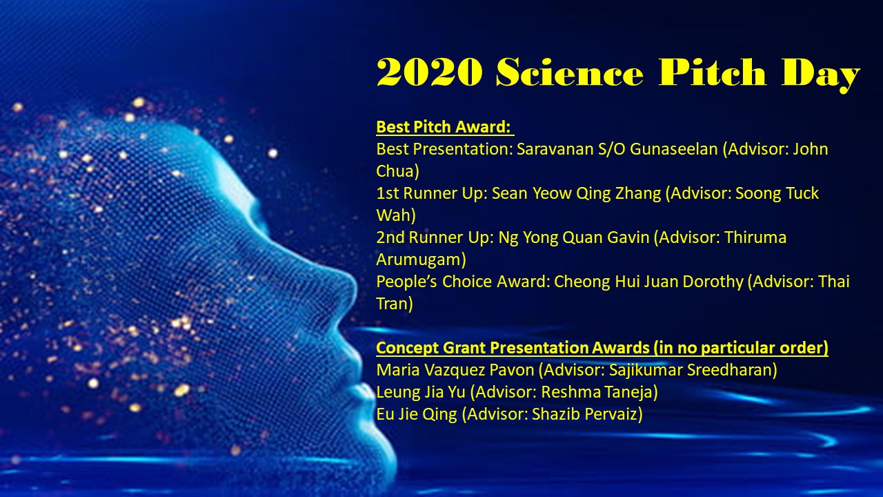2020 Science Pitch Day Award