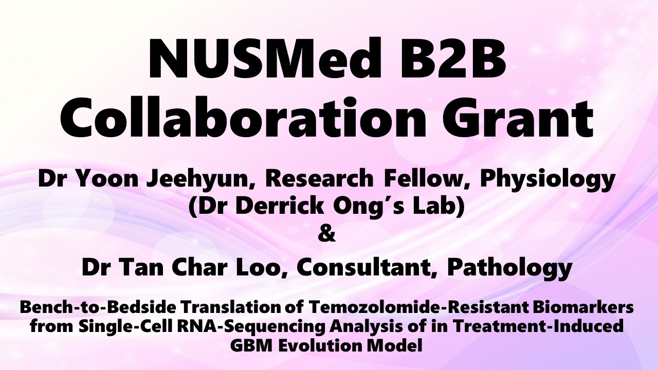 Dr Yoon Jeehyun awarded NUSMed B2B Collaboration Grant