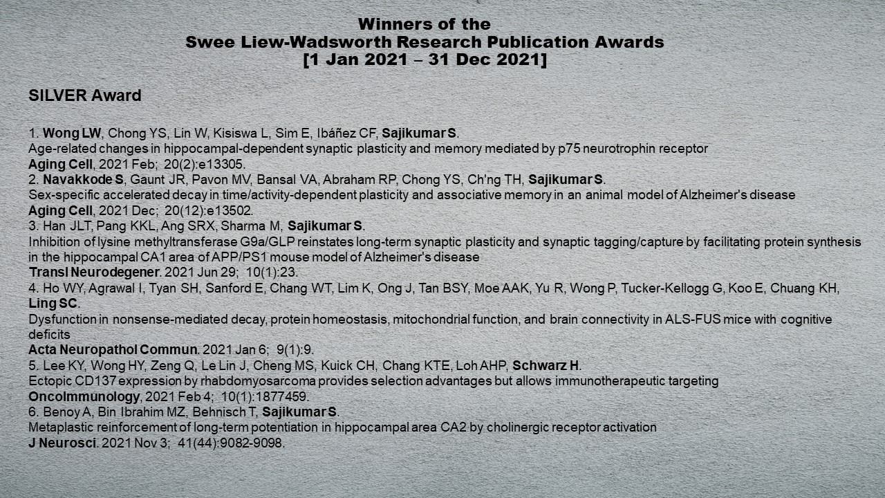 Swee Liew-Wadsworth Research Publication Awards [1 Jan 2021 – 31 Dec 2021] – Silver Awards