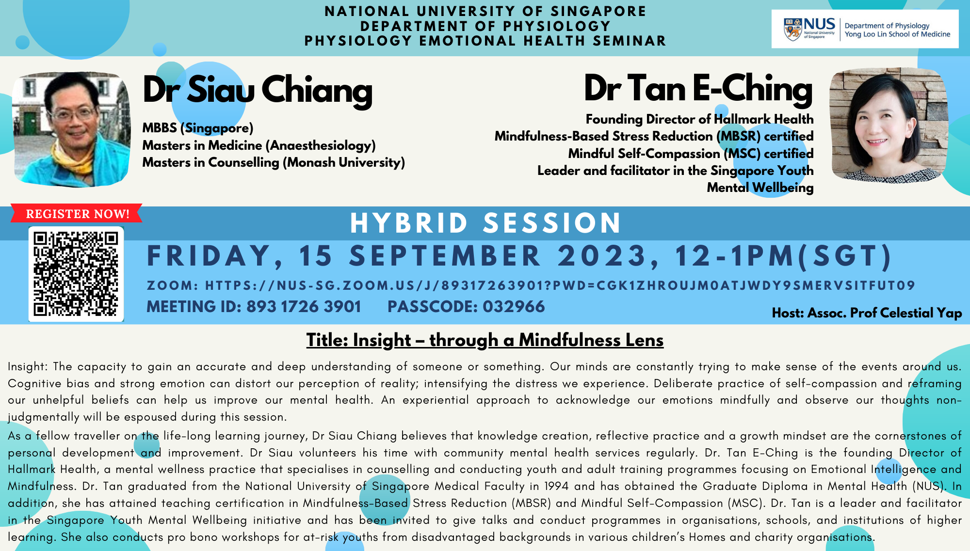 Physiology Emotional Health Seminar 15 September 2023