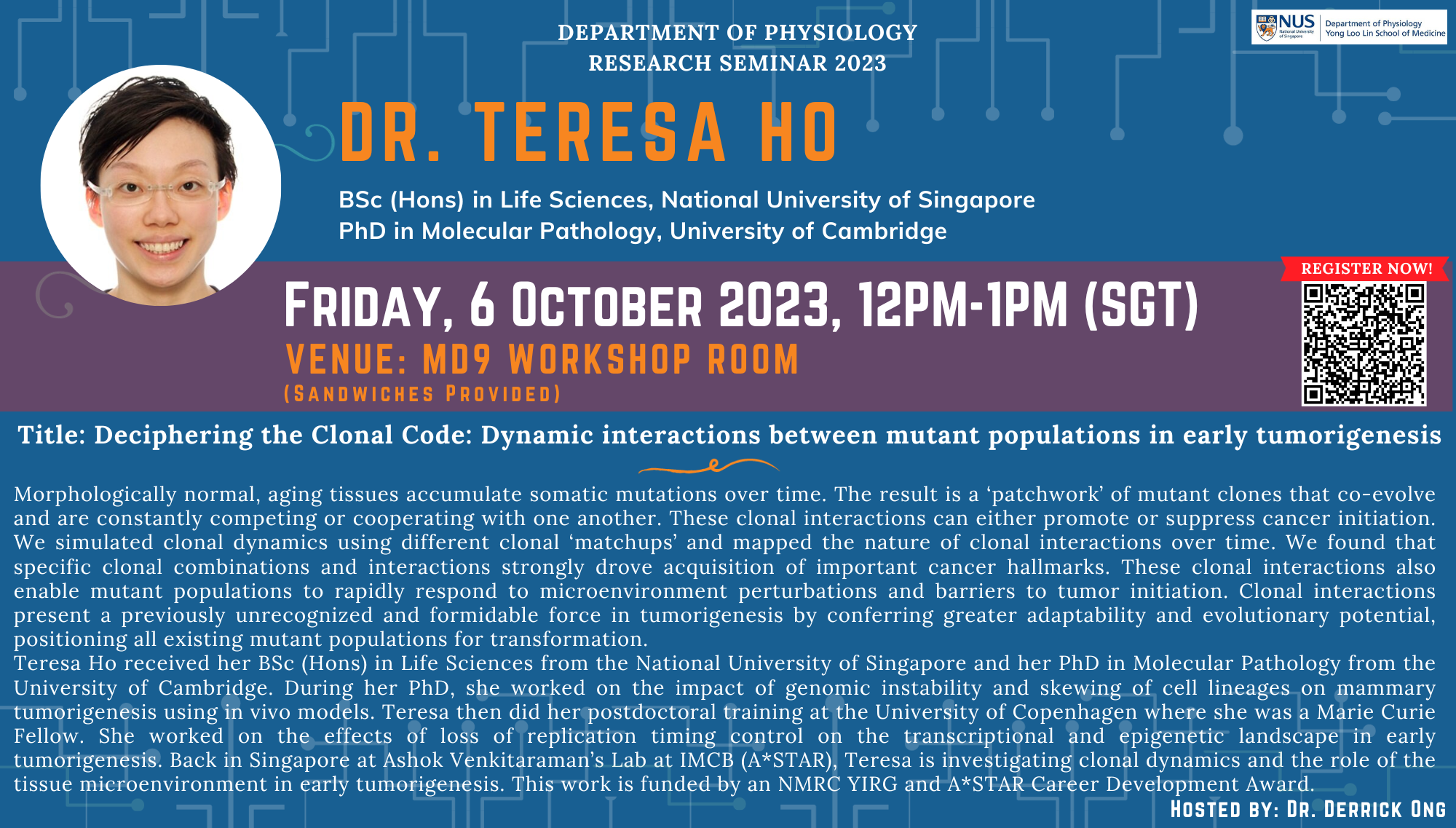 Physiology Research Seminar 6 October 2023