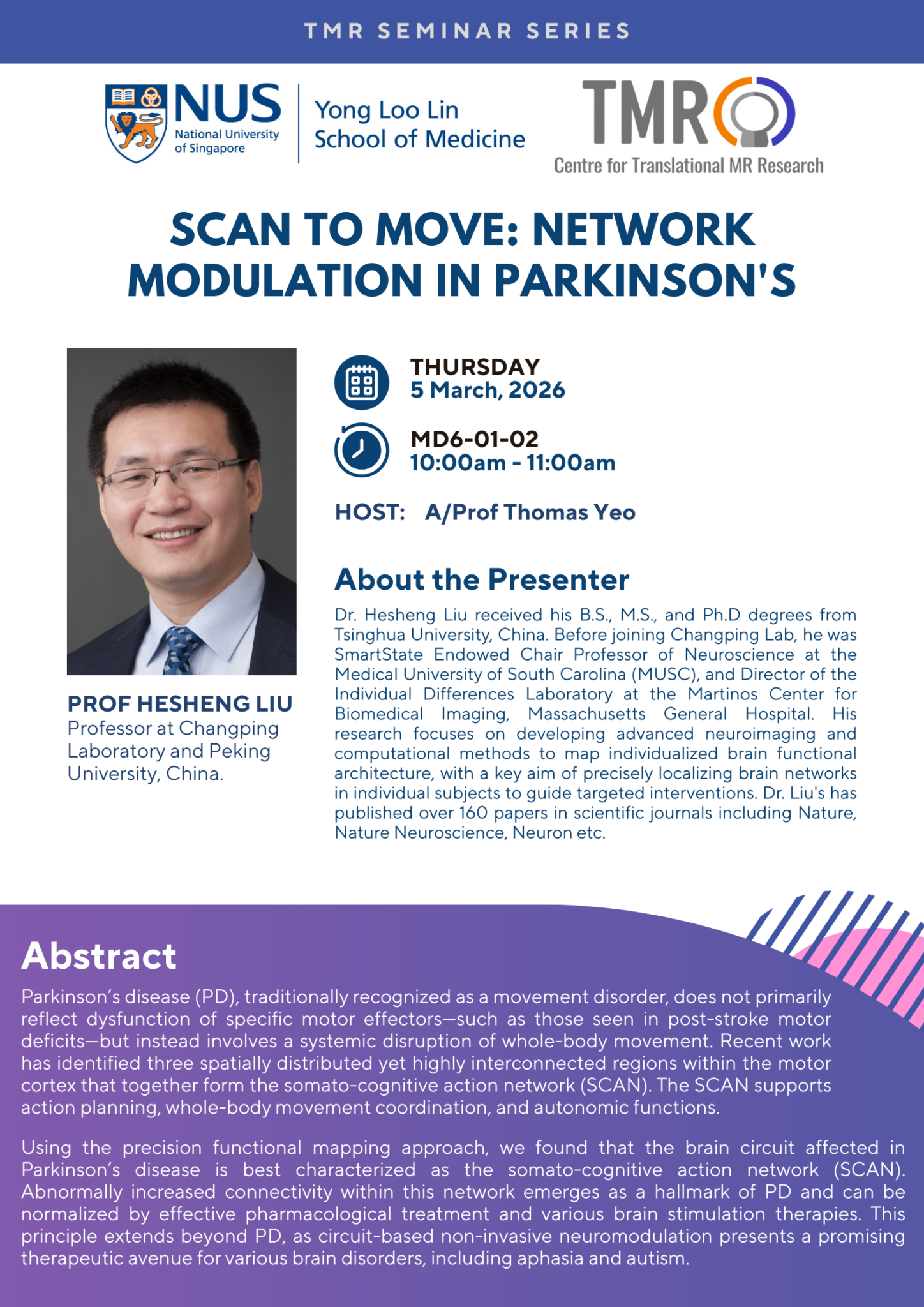 TMR Seminar – Prof. Hesheng Liu - NUS - TMR
