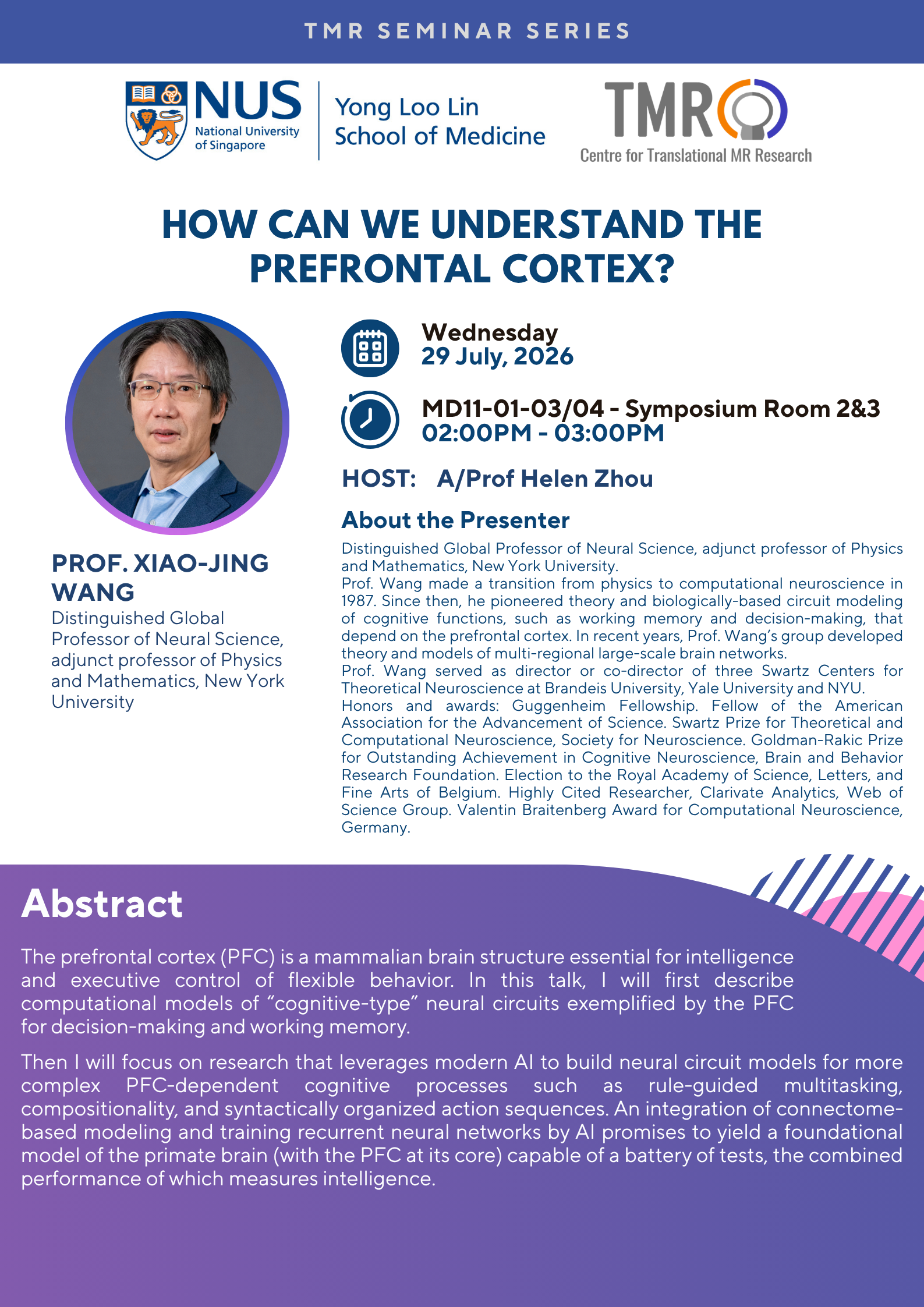 TMR Seminar_Prof Xiao-Jing Wang