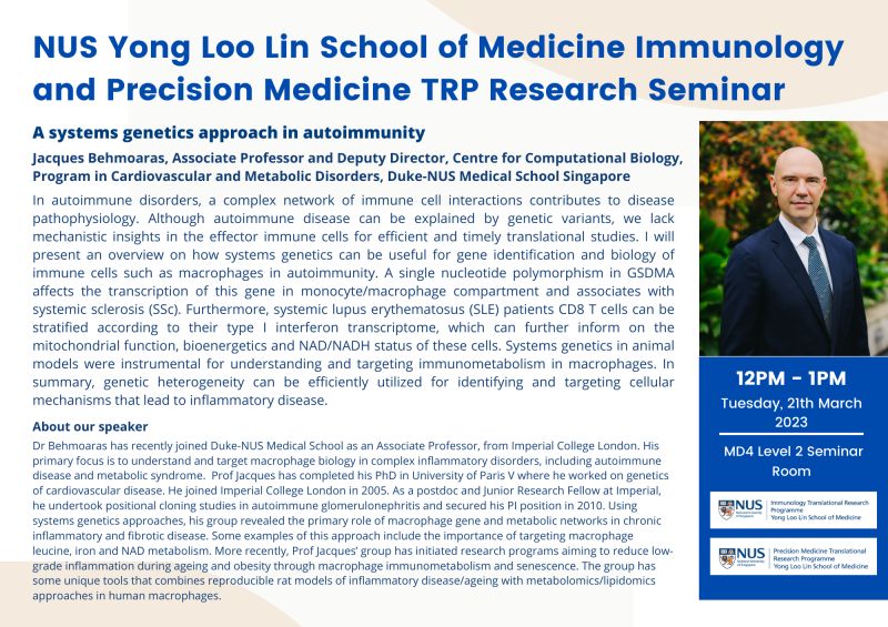 NUS Yong Loo Lin School Of Medicine Immunology And Precision Medicine ...