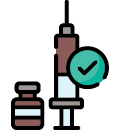 Icon - Infographic - Vaccination bottle and syringe.