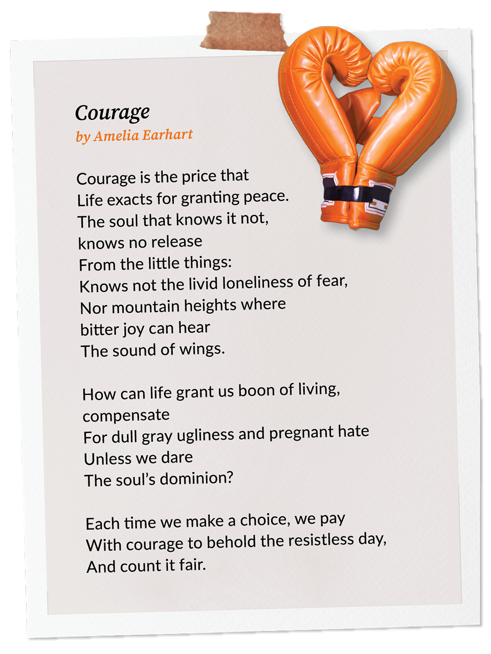 Courage, by Amelia Earhart