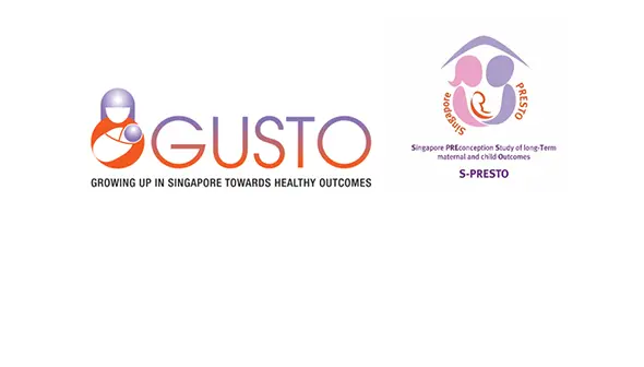 Growing Up in Singapore Towards healthy Outcomes (GUSTO) and Singapore PREconception Study of long-Term maternal and child Outcomes (S-PRESTO) logos