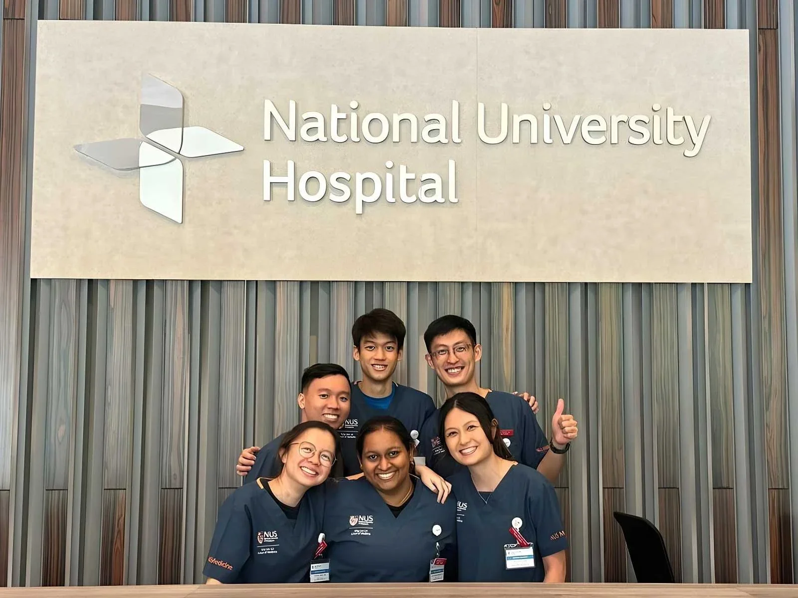 Hongpeng (back row, right) with his clinical group mates during the Internal Medicine posting.