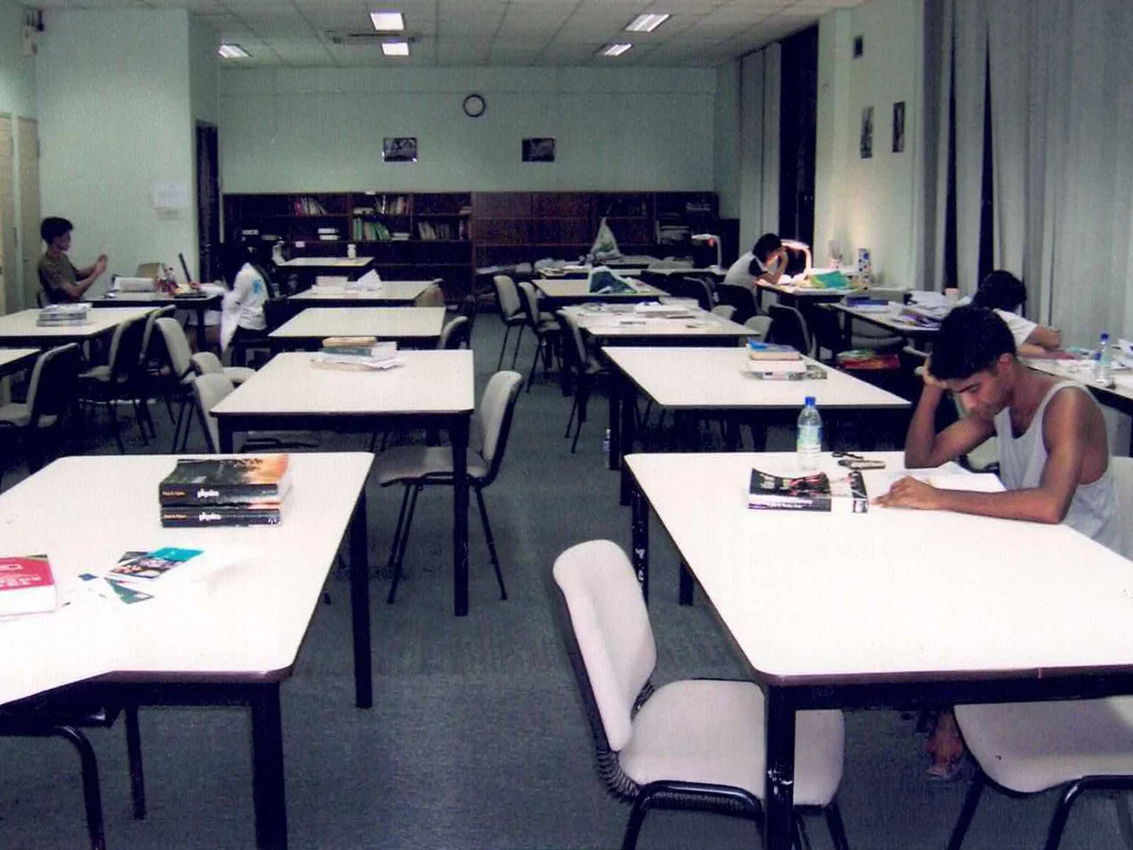 The King Edward VII Hall library at night.