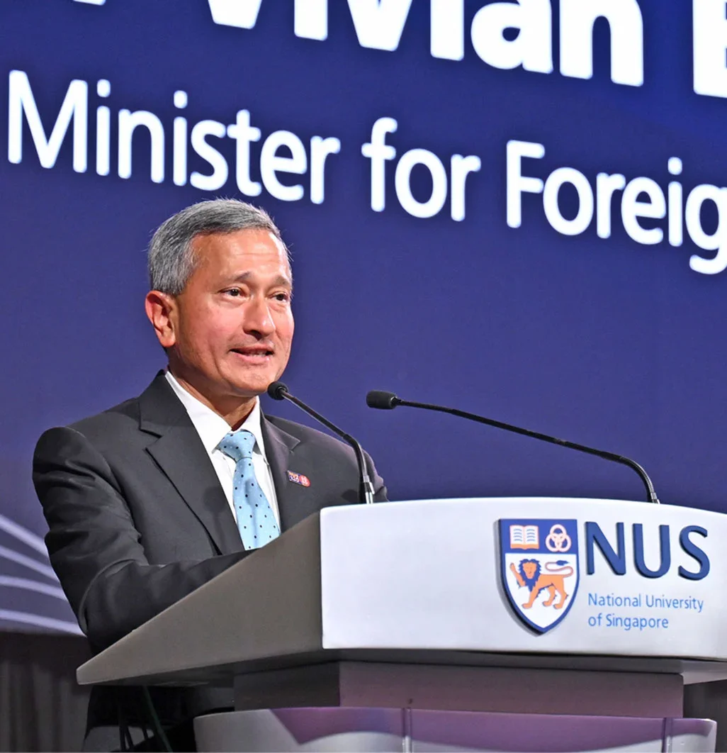 Dr Vivian Balakrishnan, Minister for Foreign Affairs, Singapore, speaking from the podium.
