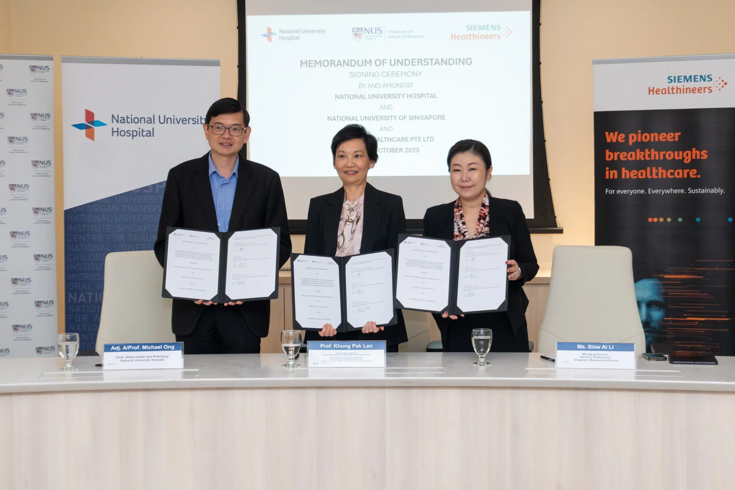 MOU signing between NUH, NUS Medicine and Siemens Healthineers