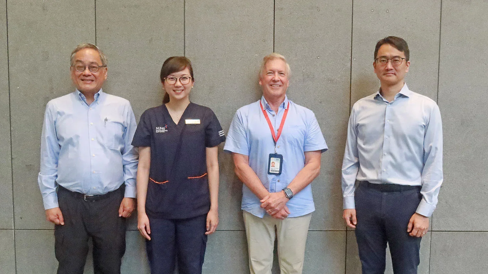 (From left to right) Prof Christopher Chen, Dr Sim Ming Ann, Prof Arthur Mark Richards, A/Prof Choi Hyungwon.