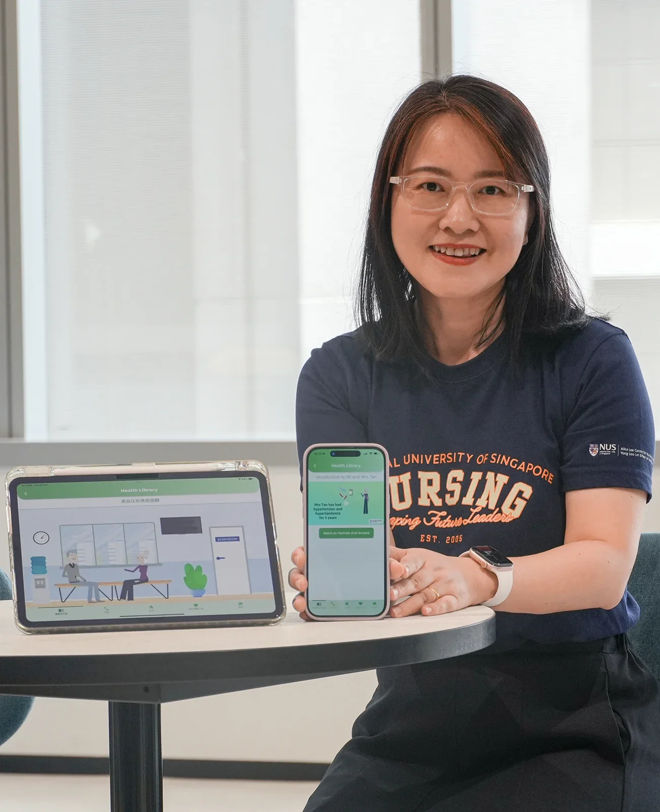 The Care4Senior app, showcased at the EAFONS, is a first-of-its-kind mobile platform that uses gamification to fight frailty and cognitive decline in older adults, led by Assistant Professor Vivien Wu, NUS Nursing.
