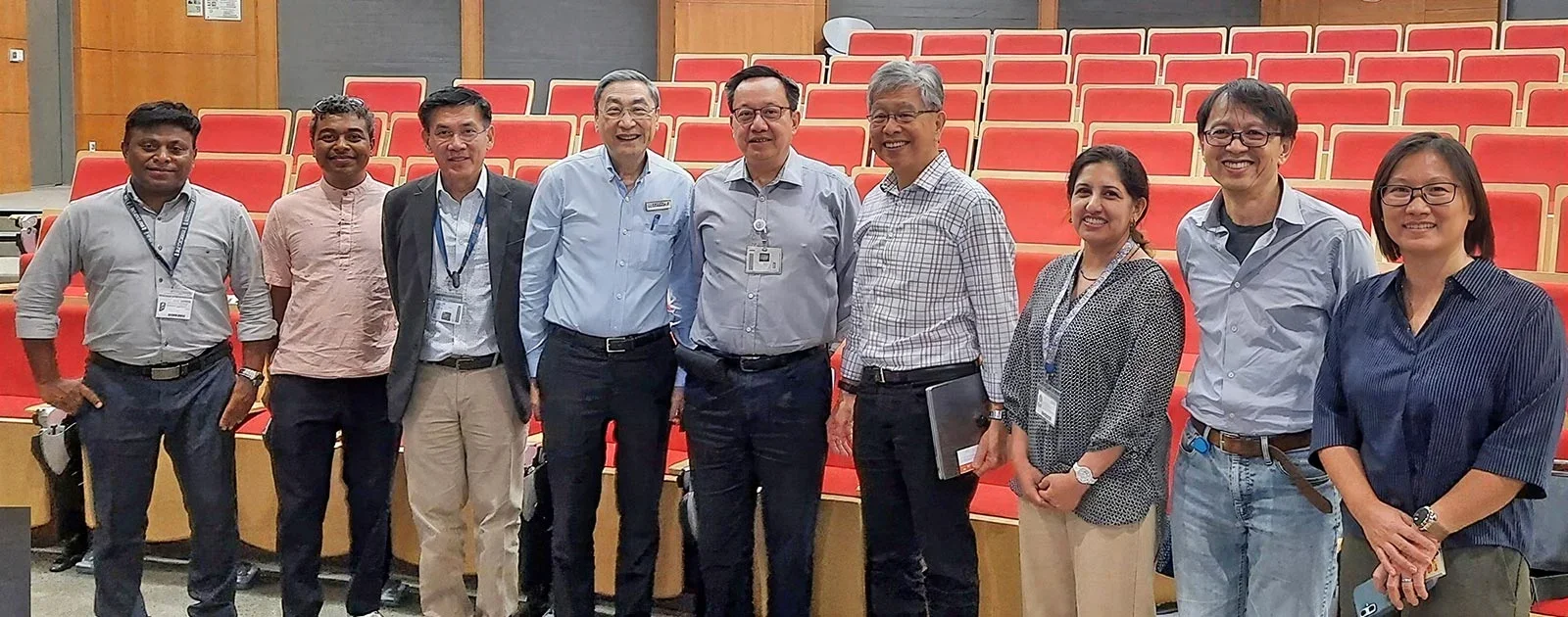 Prof Edison Liu, guest speaker (6th from left), together with Prof Chong Yap Seng, Dean of NUS Medicine (5th from left), Prof John Eu-Li Wong, Executive Director of NUS Centre for Population Health and Senior Advisor, NUHS (4th from left), and NUSMedSci Alliance Council members (from left) Assoc Prof Saji Kumar Sreedharan, Assoc Prof Ajay Sriram Mathuru, Prof Roger Foo, Asst Prof Karen Crasta Carmelina, Assoc Prof Shuo-Chien Ling, and Assoc Prof Thai Tran at the Trailblazer Research Series on 29 October 2025.